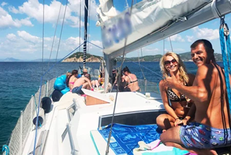 Guests enjoying a sailing trip